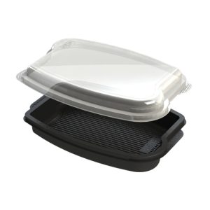 Posuda PP 1140 ml 262x182x55mm crna, bez poklopca [50 kom/pak]