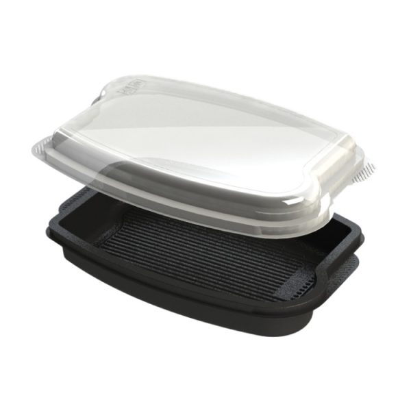 Posuda PP 1140 ml 262x182x55mm crna, bez poklopca [50 kom/pak]