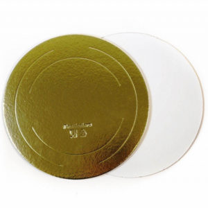 Podmetač krug za torte karton d = 260mm zlato / biser ojačana 3,2 mm (10 kom/pak)