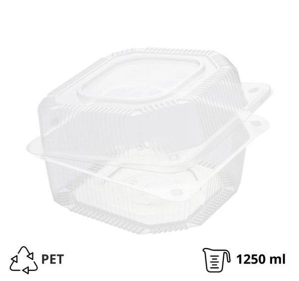 Posuda sa poklopcem PET 125x125x80 mm [50 kom/pak]