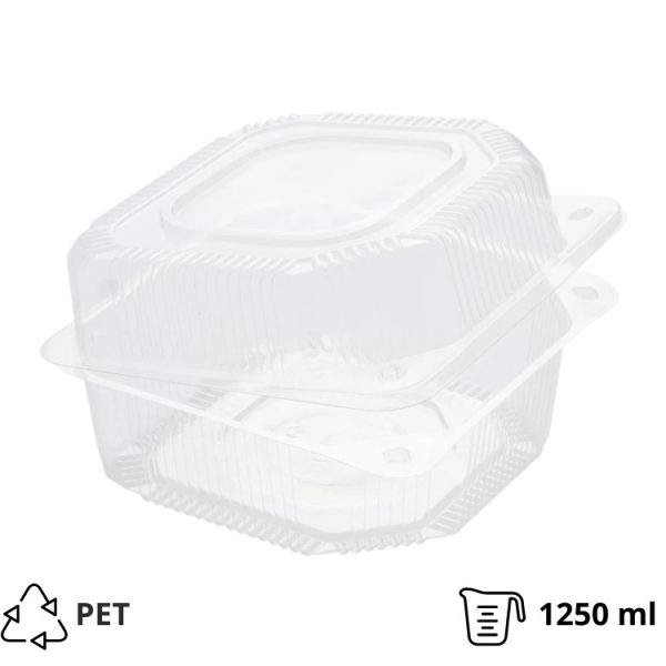Posuda sa poklopcem PET 125x125x80 mm [50 kom/pak]