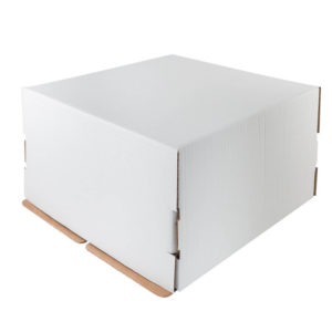 Kutija za tortu (dno) 300x300x250 mm bijela valovit karton (50 kom/pak)
