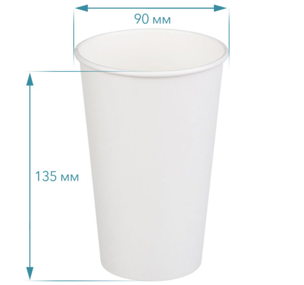 Čaša papirnata 400 ml d=90 mm 1-slojna bijla (50 kom/pak)
