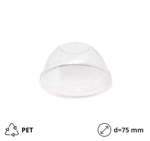 Pocklopac za zdejela PET d=75 mm kupola bez rupa 50 kom