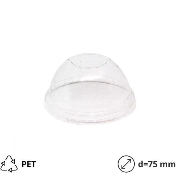 Pocklopac za zdejela PET d=75 mm kupola bez rupa 50 kom