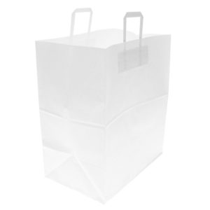 Papirnata vrećica sa ravnom ručkom 320x200x370 mm bijela (24 kom/pak)