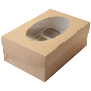 Kutija za muffine z prozorom ECO MUF 2 100x160x100 mm kraft (200 kom/pak)