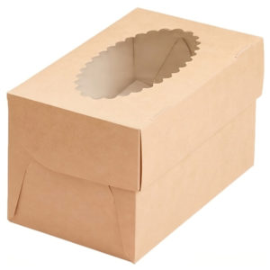 Kutija za muffine z prozorom ECO MUF 2 100x160x100 mm kraft (50 kom/pak)