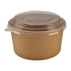 Papirnata posuda s poklopcem ECO RCONT “Pure Kraft” 1120 ml d=128 mm h=77 mm 40 kom