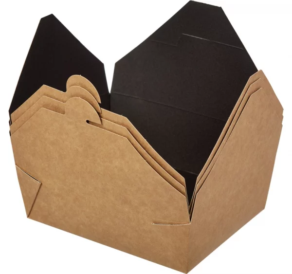 Papirnata posoda Fold Box 950 ml 170x135x50 mm črna (60 kom/pak)