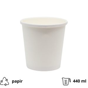 Papirnata posuda BioBox 440 ml d=98 mm h= 99 mm bijela, bez poklopca 50 kom