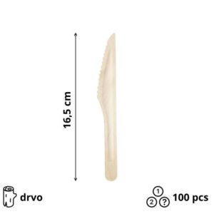 Dreveni nož 165 mm 100 kom/pak