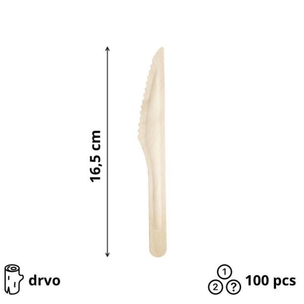 Dreveni nož 165 mm 100 kom/pak