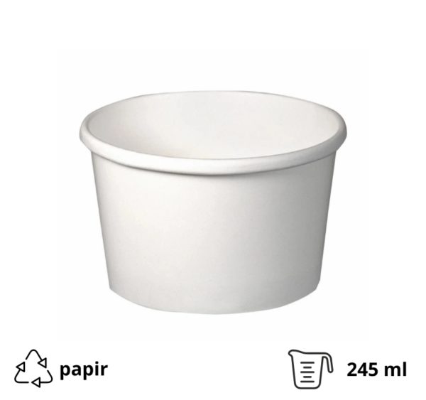 Papirnata skodelica 245 ml d=98 mm h=55 mm bijela 10 kom