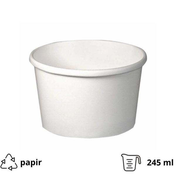 Papirnata skodelica 245 ml d=98 mm h=55 mm bijela 10 kom
