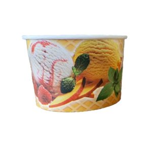 Papirnate posude za sladoled 200 ml d=90 mm h = 60 mm print (25 kom/pak)