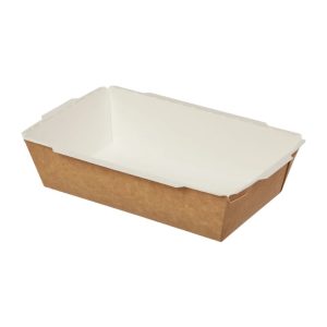 Papirnata posuda Crystal Box 500 ml 160x120x45 mm kraft, bez poklopca 125 kom