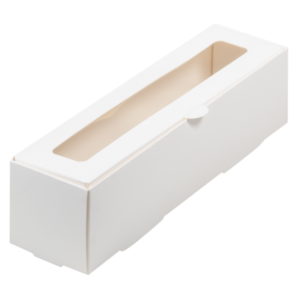 Papirnata posuda s prozorom za deserte “Makaron” 210x55x55 mm bijela (50 kom/pak)
