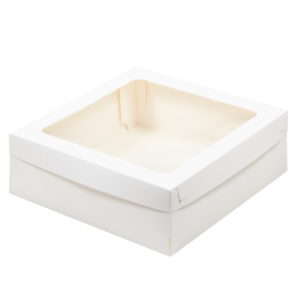Kutija za marshmallow, deserte i torto 200x200x70 mm bjela (50 kom/pak)
