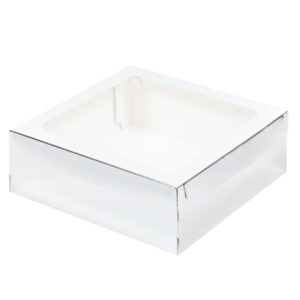Kutija za marshmallow, deserte i torto 200x200x70 mm srebro (50 kom/pak)