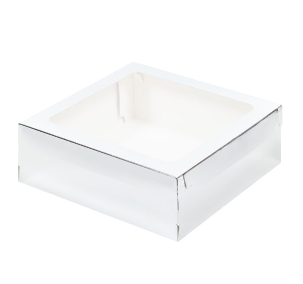 Kutija za marshmallow, deserte i torto 200x200x70 mm srebro (50 kom/pak)