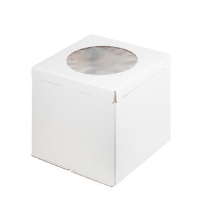 Kutija za tortu s prozorom 300x300x450 mm bijela (30 kom/pak)