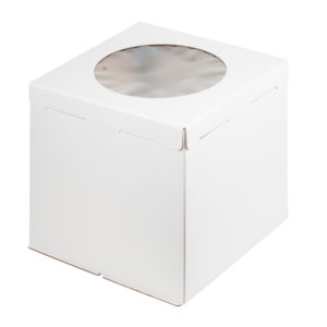 Kutija za tortu s prozorom 420x420x450 mm bijela (30 kom/pak)