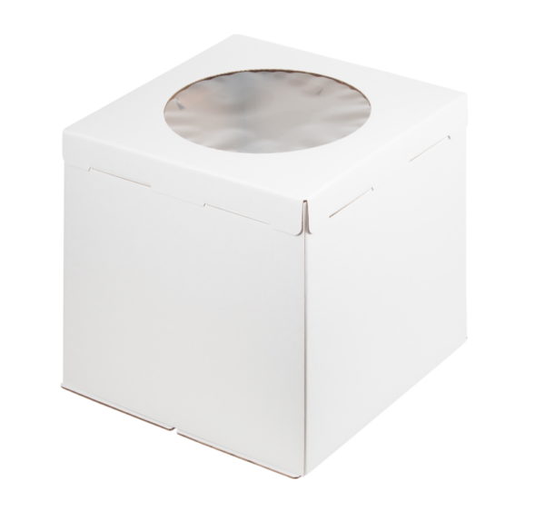 Kutija za tortu s prozorom 420x420x450 mm bijela (30 kom/pak)
