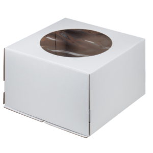 Kutija za tortu s prozorom 280x280x180 mm bijela (50 kom/pak)