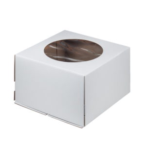 Kutija za tortu s prozorom 240x240x180 mm bijela (50 kom/pak)