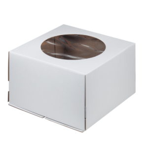 Kutija za tortu s prozorom 260x260x280 mm bijela (50 kom/pak)