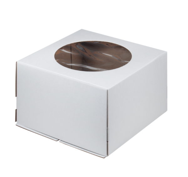 Kutija za tortu s prozorom 260x260x280 mm bijela (50 kom/pak)