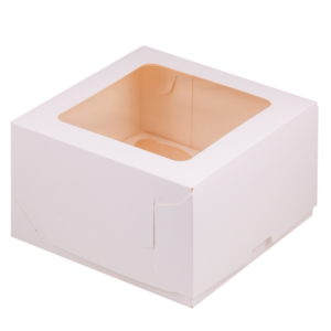 Kutija za 4 cupcakesa sa prozorom 160x160x100 mm bijela (50 kom/pak)