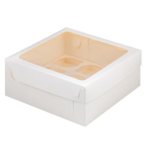Kutija za 9 cupcakesa sa prozorom 235x235x100 mm bijela (50 kom/pak)