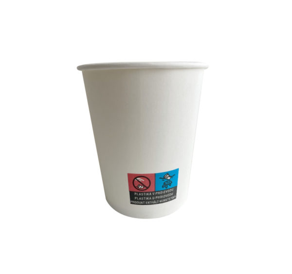 Čaša papirnata 120 ml d=62 mm 1-slojna bijela SUP (50 kom/pak)