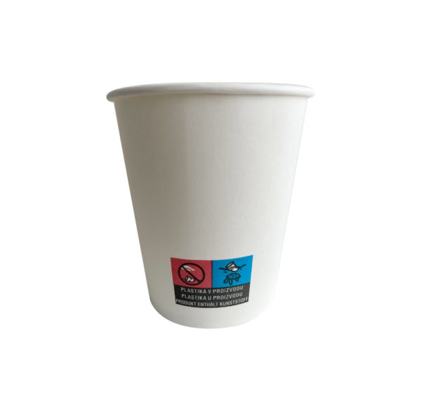 Čaša papirnata 180 ml d=73 mm 1-slojna bijela TURTLE (50 kom/pak)