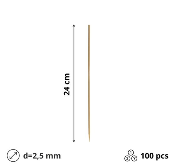 Štapići za ražnjić 24 cm 100 kom/pak