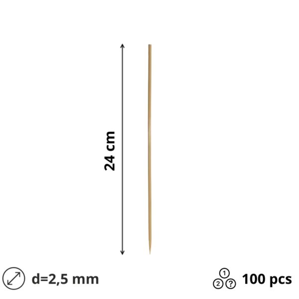 Štapići za ražnjić 24 cm 100 kom/pak