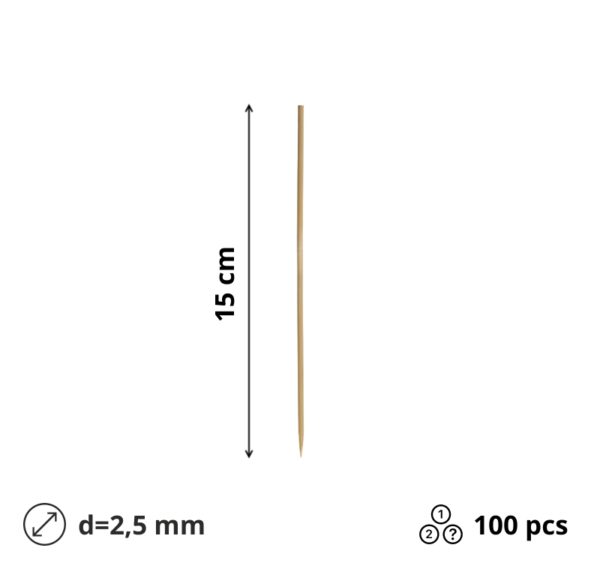 Štapići za ražnjiće 15cm d=2,5mm 100kom