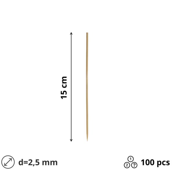 Štapići za ražnjiće 15cm d=2,5mm 100kom
