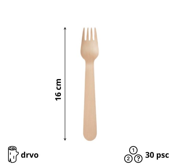 Drvena vilica 160 mm [30 kom/pak]