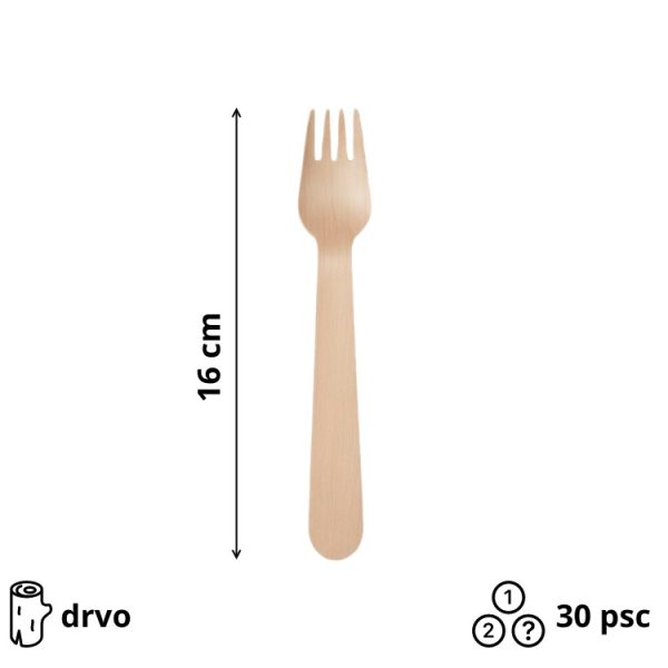 Drvena vilica 160 mm [30 kom/pak]