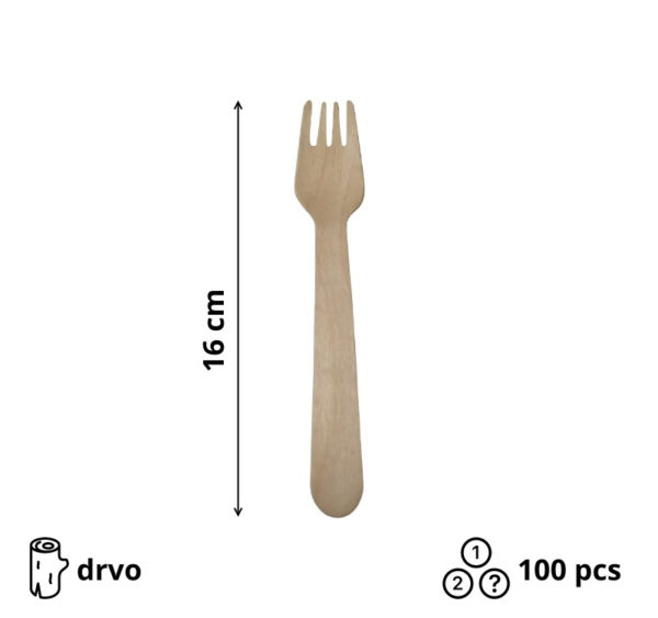 Drvena vilica 160 mm [100 kom/pak]