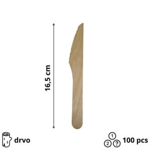 Dreveni nož 165 mm 100 kom
