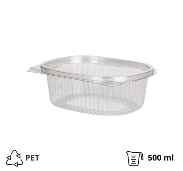 Posuda za poklopcem PET 500 ml 157×130х56 mm prozirna [330 kom/pak]