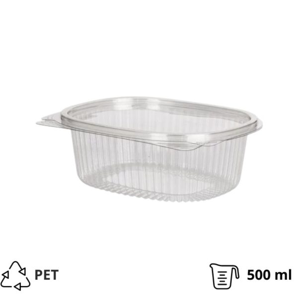 Posuda za poklopcem PET 500 ml 157×130х56 mm prozirna [330 kom/pak]