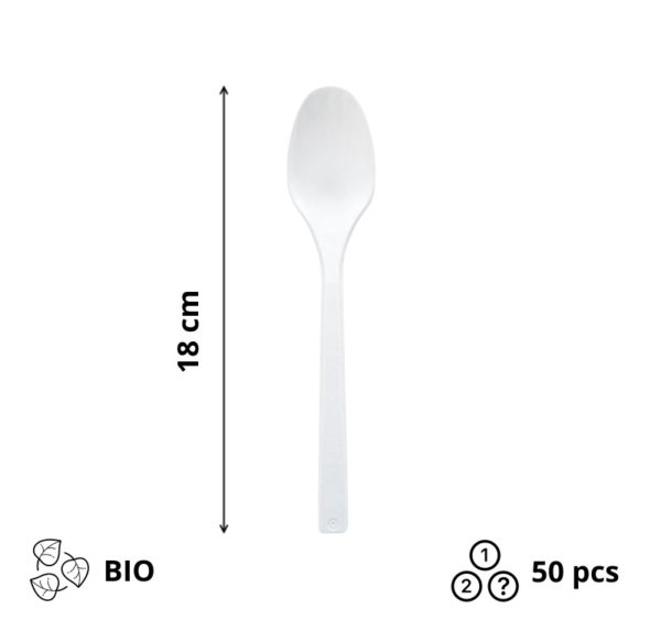 Žlica BIO ECO Spoon 180 mm bijela 50 kom