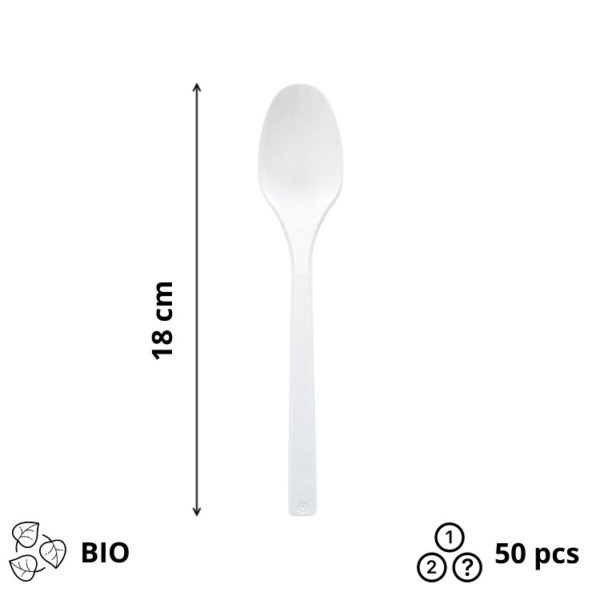 Žlica BIO ECO Spoon 180 mm bijela 50 kom