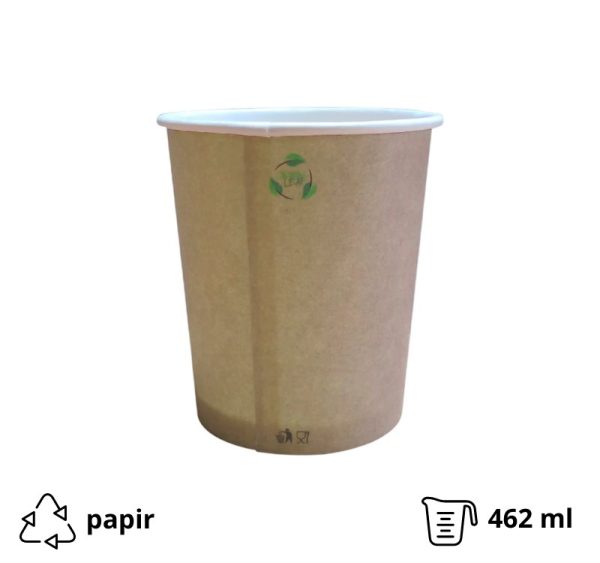 Papirnata posuda 462 ml d=93,5 mm kraft, bez poklopca 30 kom