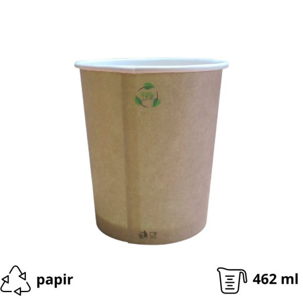 Papirnata posuda 462 ml d=93,5 mm kraft, bez poklopca 30 kom